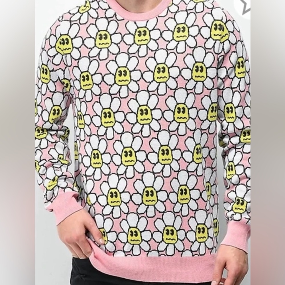 A-lab Crewbie Peony and Daisy Smiley Sweater